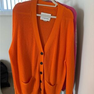 Re/Done Orange 90s Oversized Cardigan